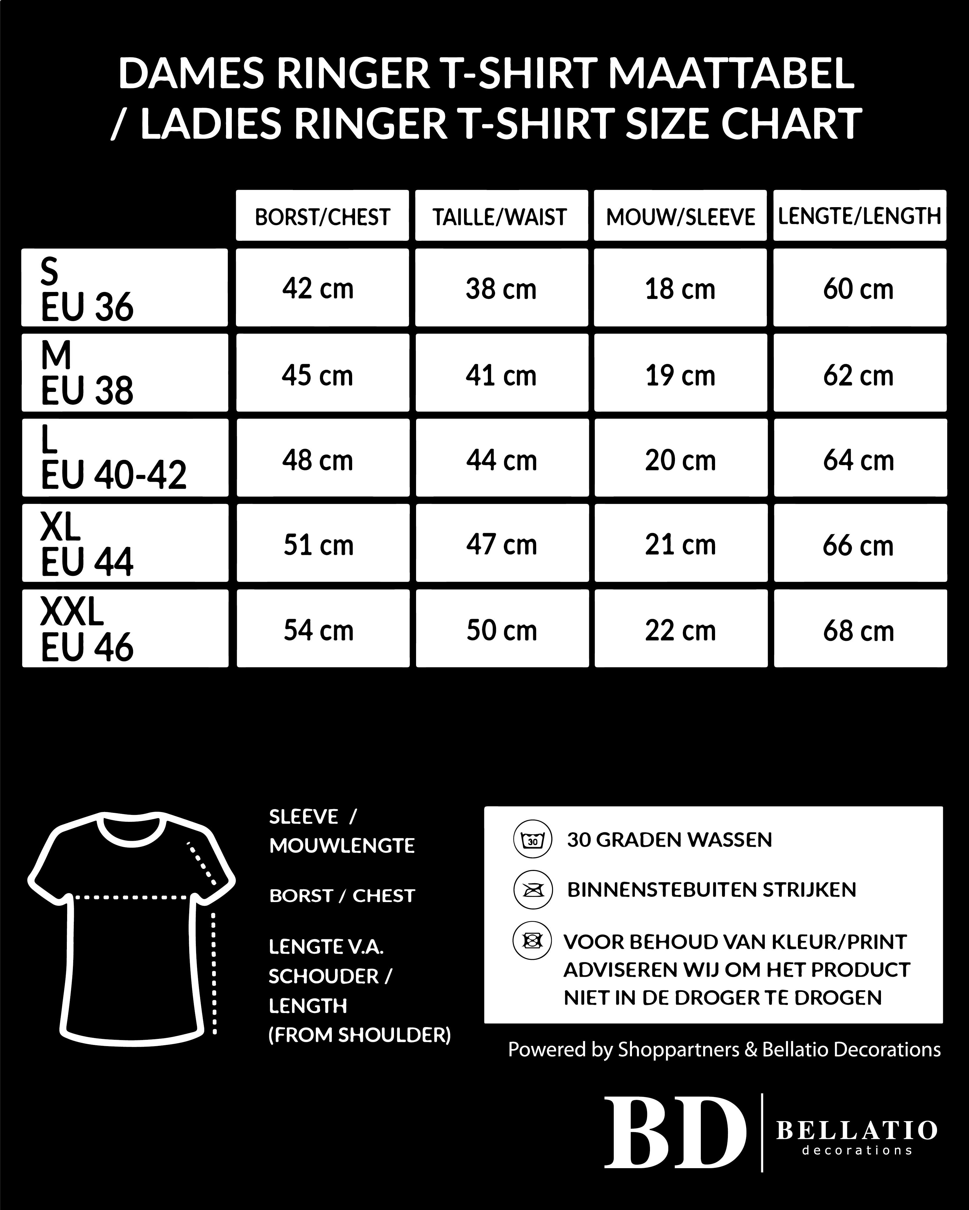 Super collega wit/zwart ringer t-shirt voor dames