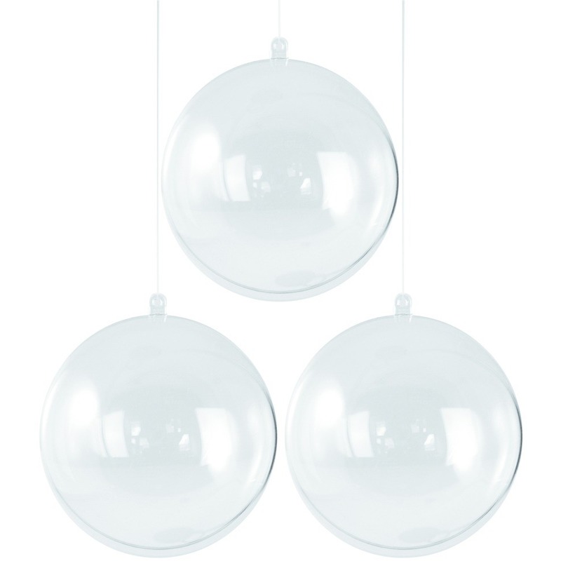 15x Transparante hobby-DIY kerstballen 7 cm