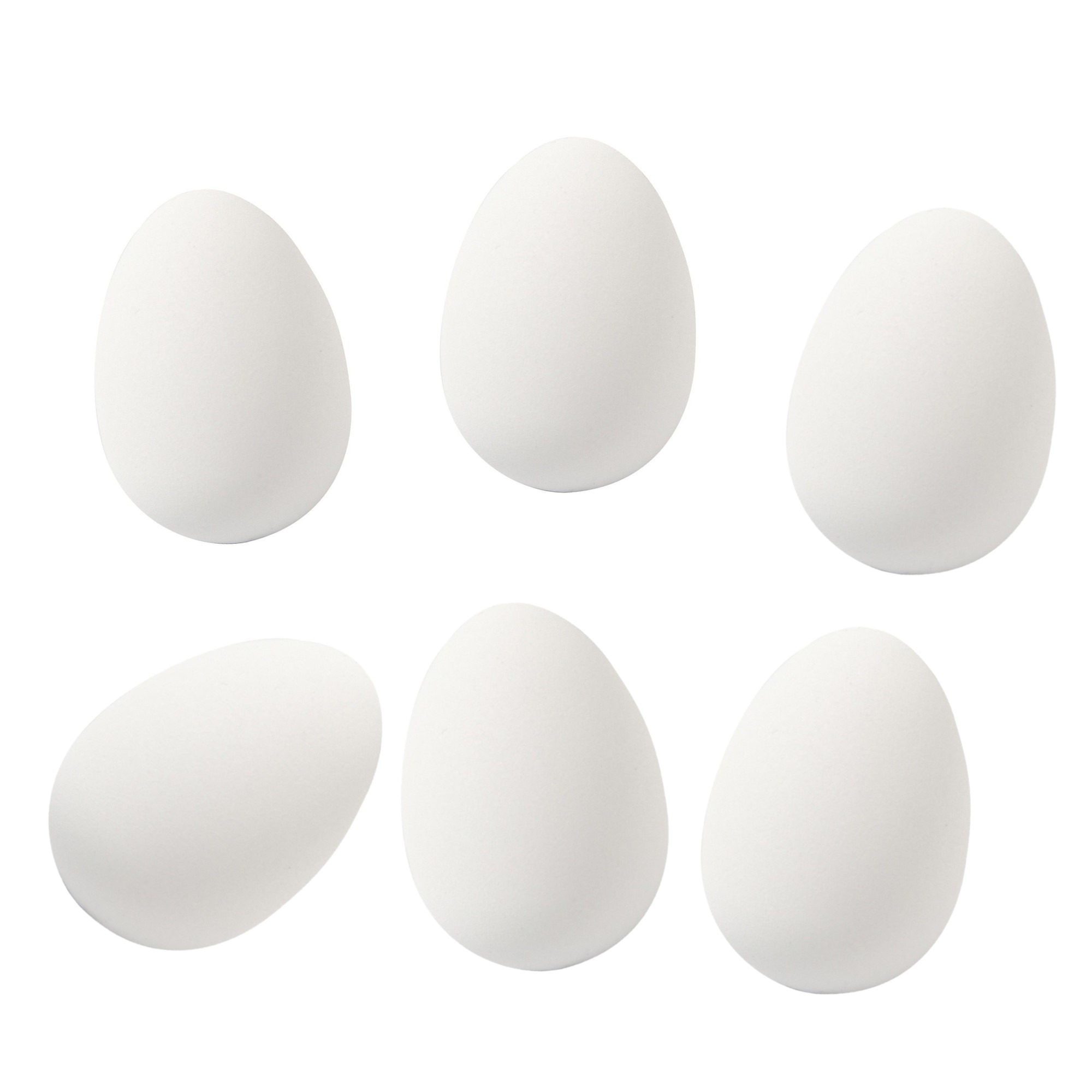 18x Witte kleine kunststof kwartel eieren hobby-knutsel materiaal 4 cm