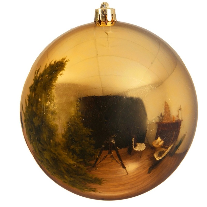 1x Grote gouden kerstballen van 20 cm glans van kunststof