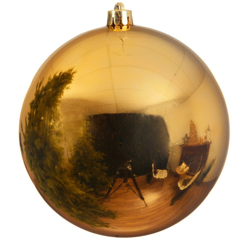 1x Mega gouden kerstballen van 25 cm glans kunststof