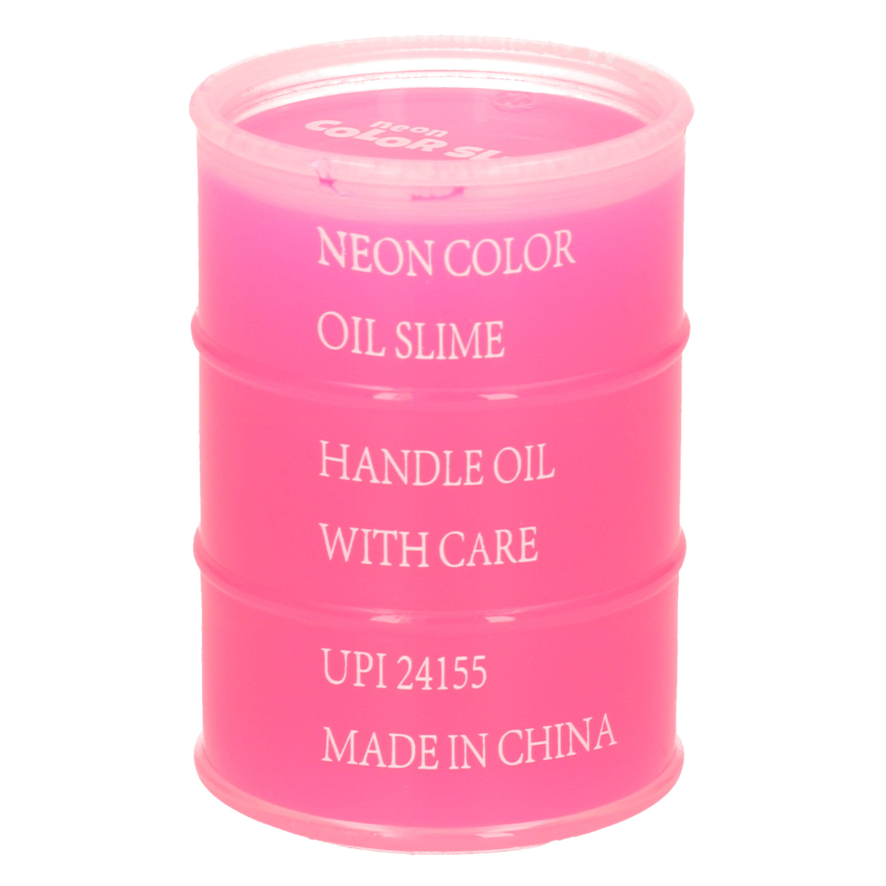 1x Potjes speelgoed-hobby slijm roze in olievat 5,5 x 8 cm 150 ml inhoud