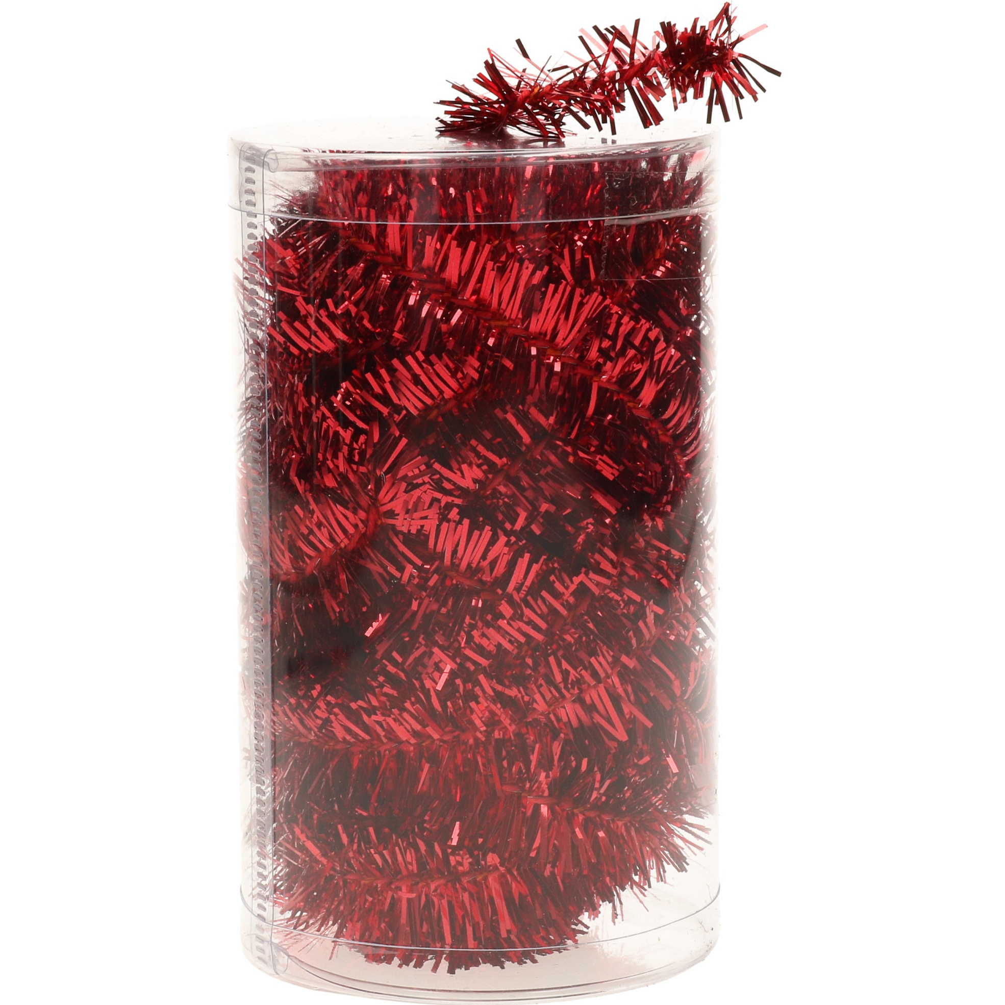 1x stuks folie tinsel slingers-guirlandes rood 20 meter kerstslingers