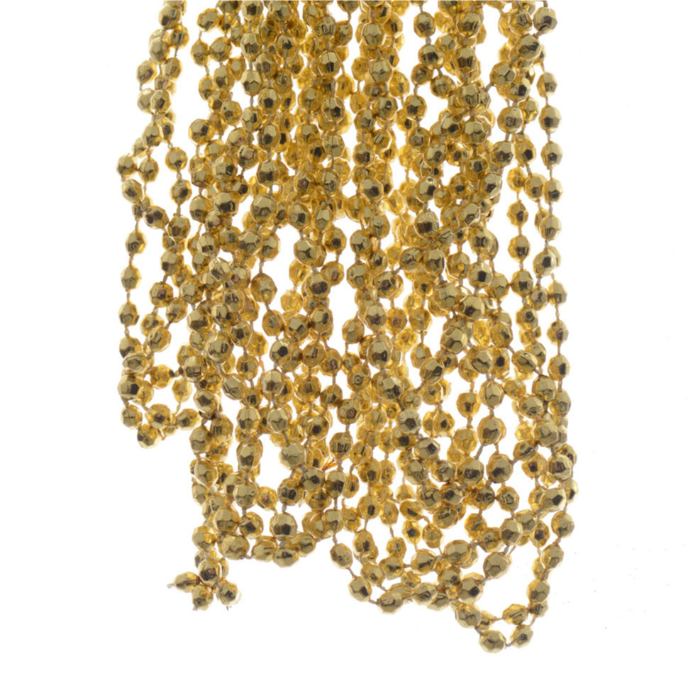 1x stuks kralenslingers voor mini kerstboom slingers-guirlandes goud 270 x 0,5 cm