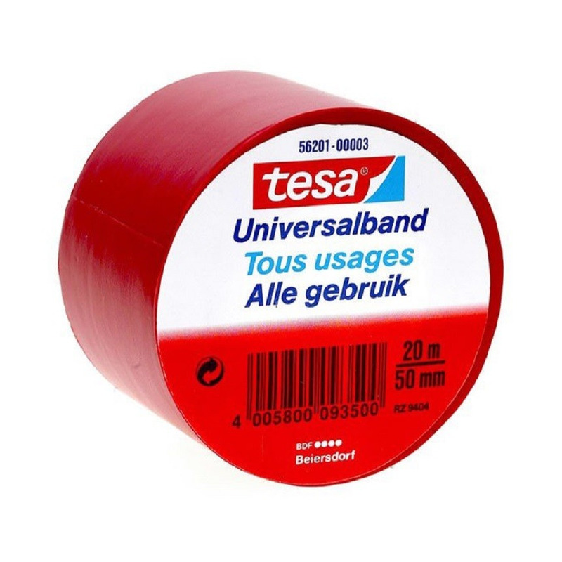 1x Tesa Universalband isolatietape rood 20 mtr x 5 cm klusbenodigdheden