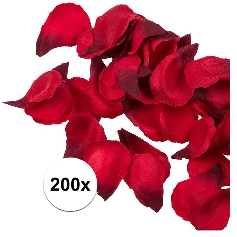 200x Rode strooi rozenblaadjes 3 cm