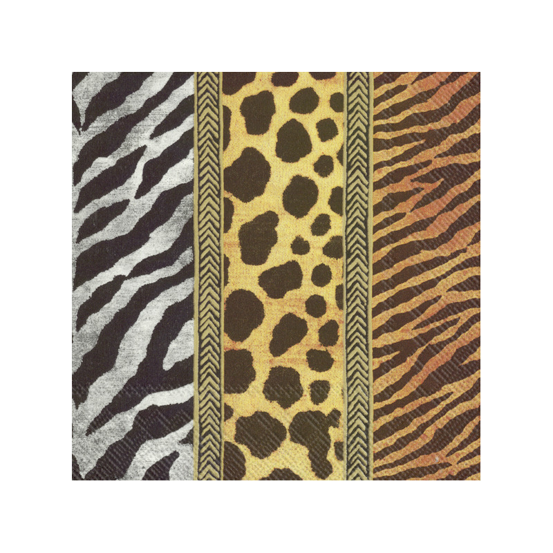 20x Safari dieren 3-laags servetten dieren prints 33 x 33 cm