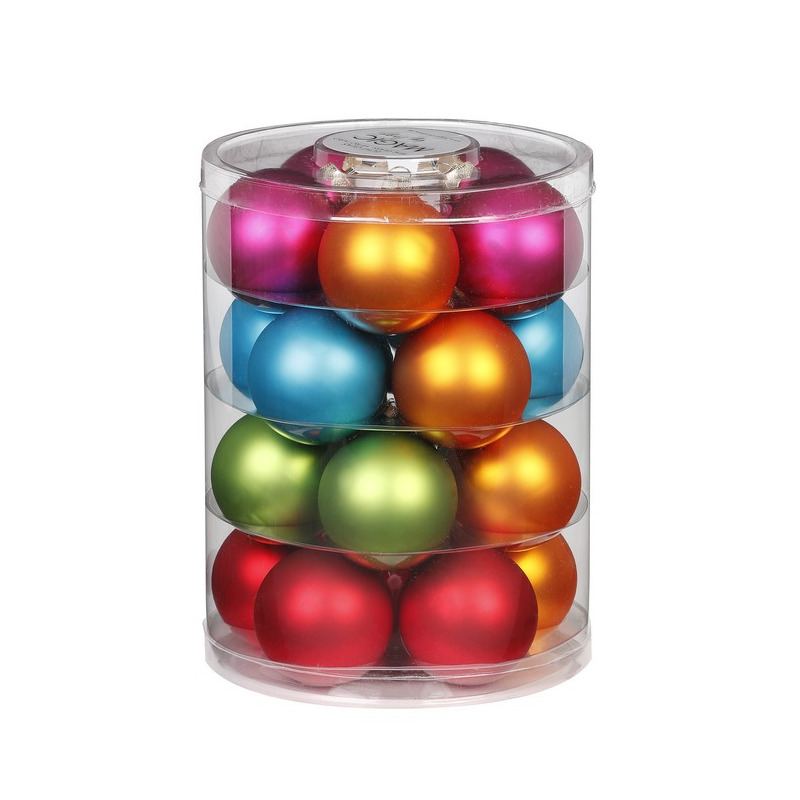 20x stuks kerstballen van glas gekleurd 6 cm