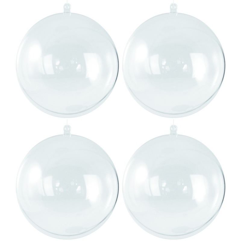 20x Transparante hobby-DIY kerstballen 10 cm