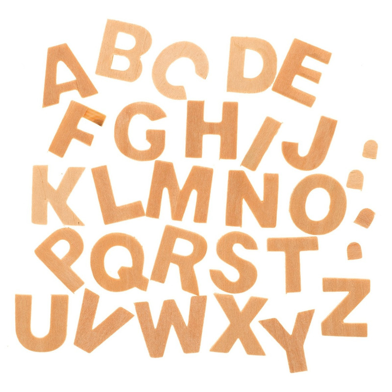 26x Houten alfabet letters 2,5 cm hobby-knutselmateriaal