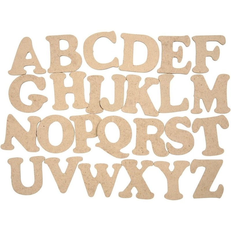 26x Houten alfabet letters 4 cm