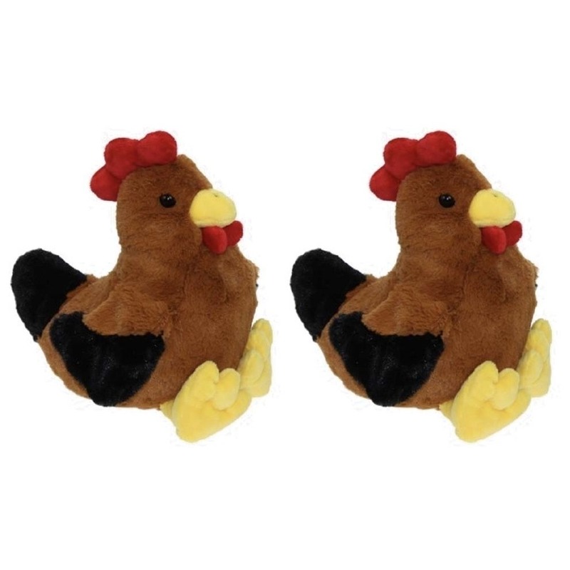 2x Pluche kippen-hanen knuffels 25 cm speelgoed