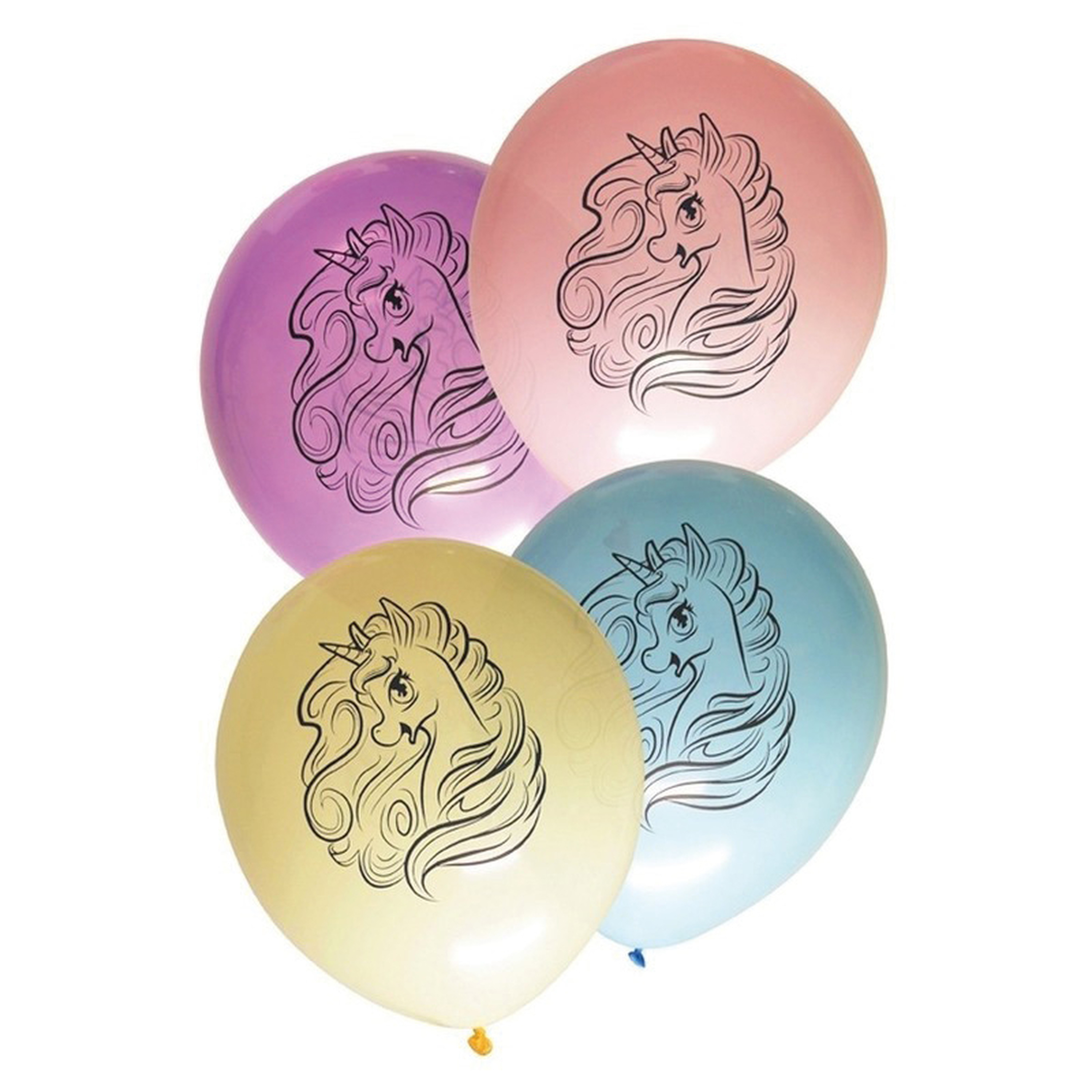 32x stuks Eenhoorn thema verjaardag feest ballonnen pastel kleuren