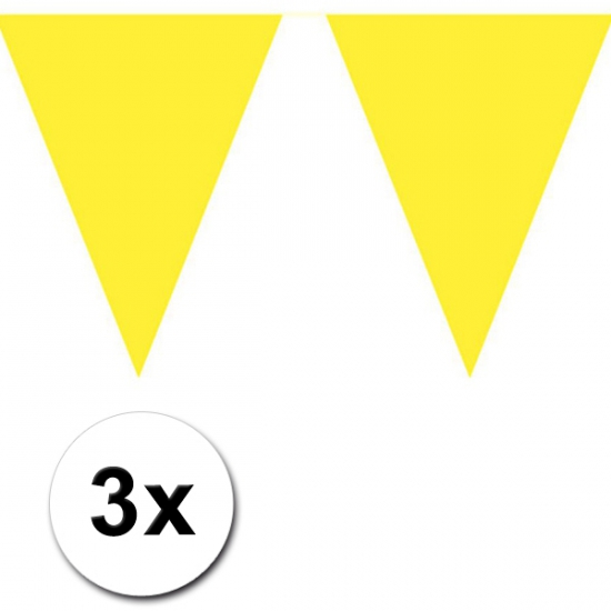 3x vlaggenlijn geel 10 meter