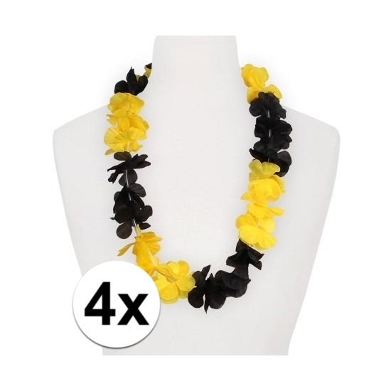 4x Hawaii slinger geel-zwart