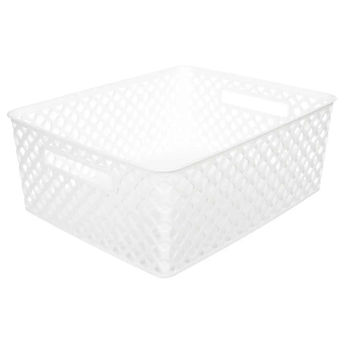 5Five Opbergmand-box van kunststof wit 29 x 35 x 13 cm 11 liter
