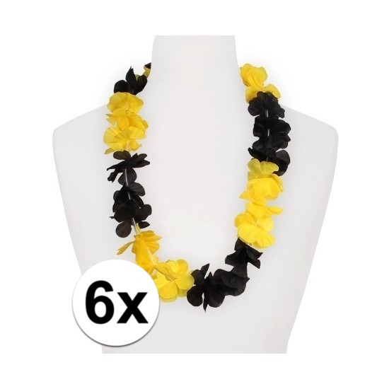 6x Hawaii slinger geel-zwart