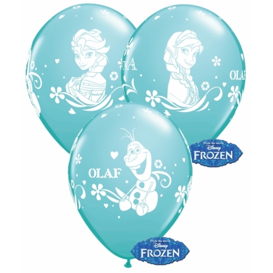 6x stuks Blauwe Disney Frozen thema ballonnen