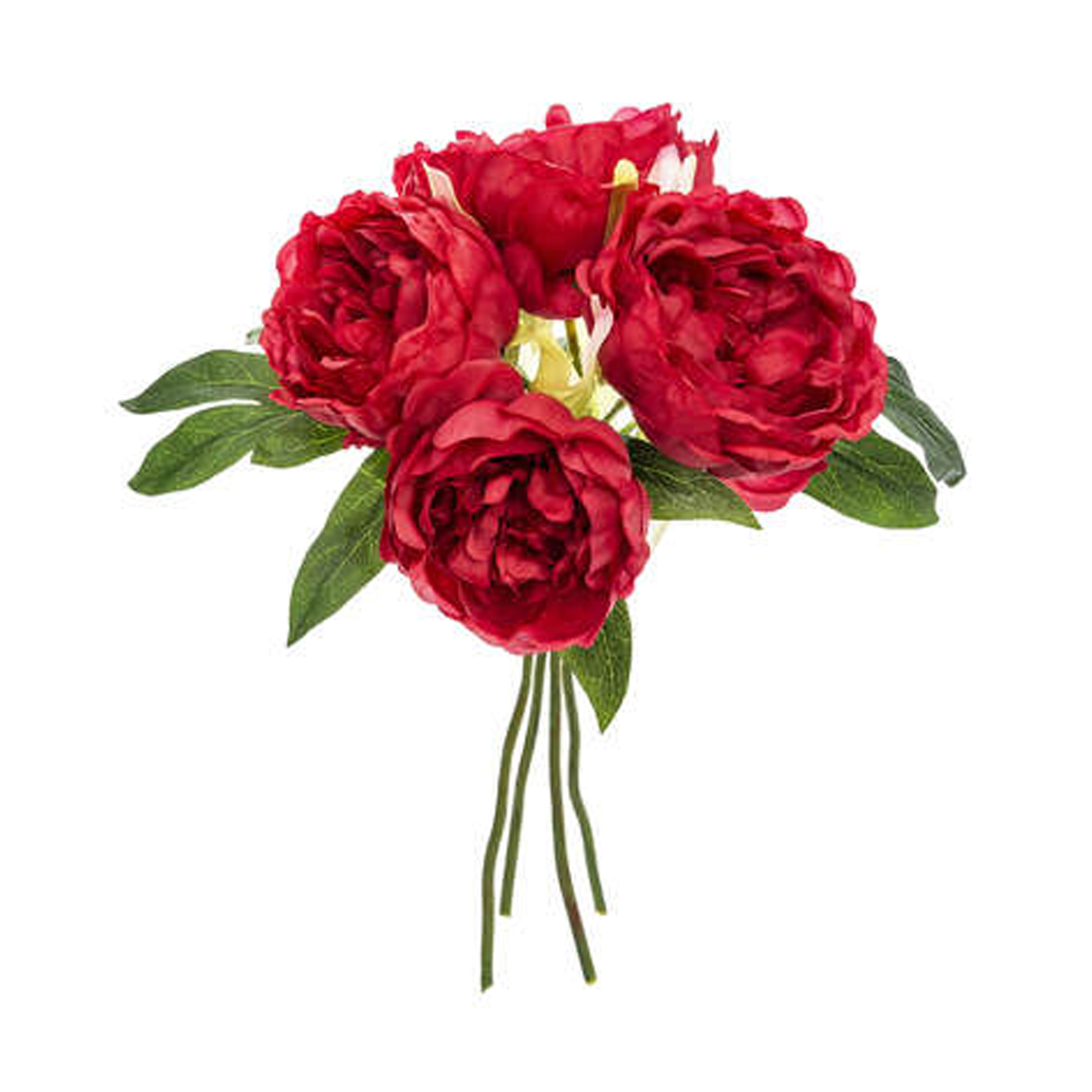 Atmosphera boeket van pioenrozen kunstbloemen rood hoogte 30 cm rode bloemen