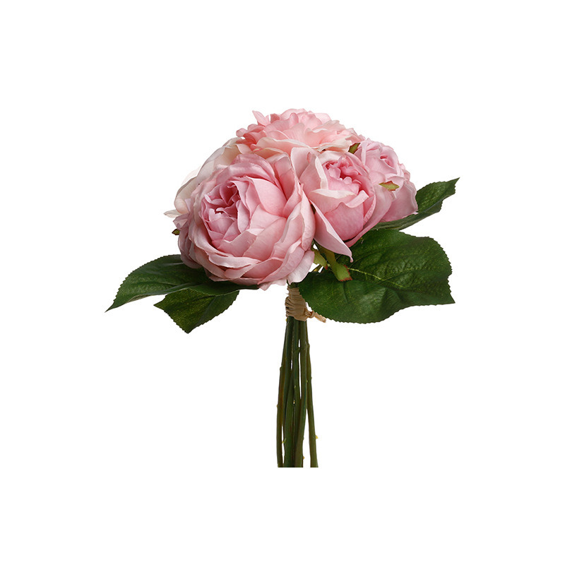 Atmosphera kunstbloemen boeket 9 roze rozen 30 cm