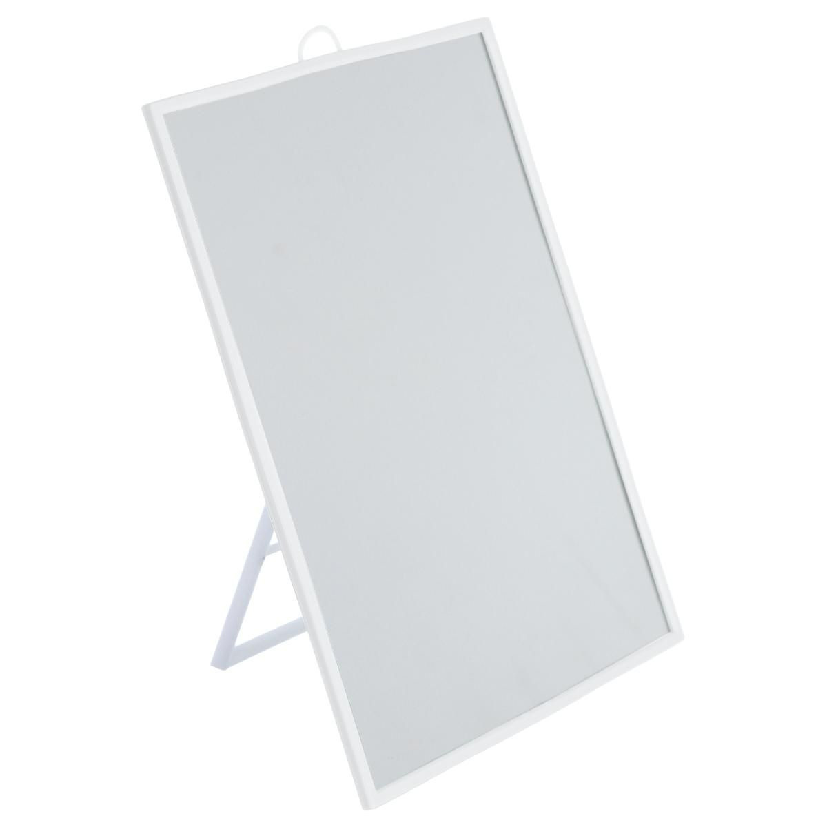Basic make-up spiegel-scheerspiegel op standaard kunststof 20 x 30 cm wit