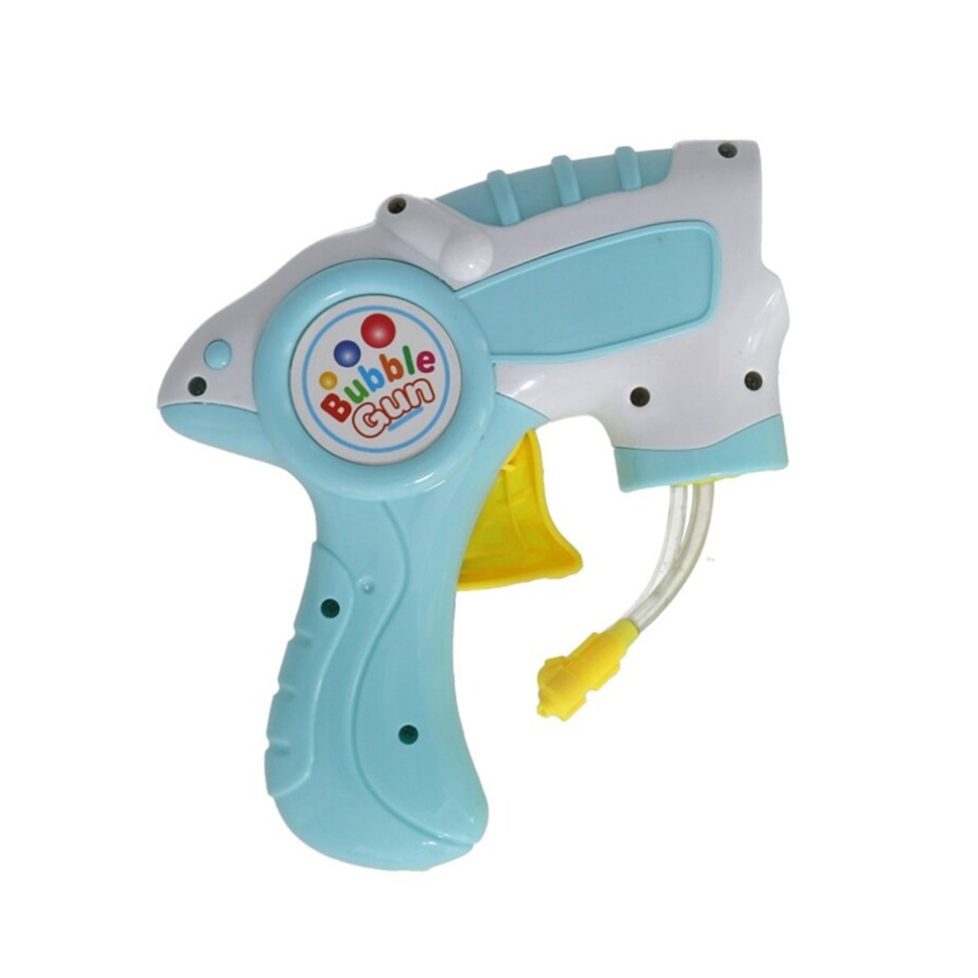 Bellenblaas speelgoed pistool met vullingen lichtblauw 15 cm plastic bellen blazen