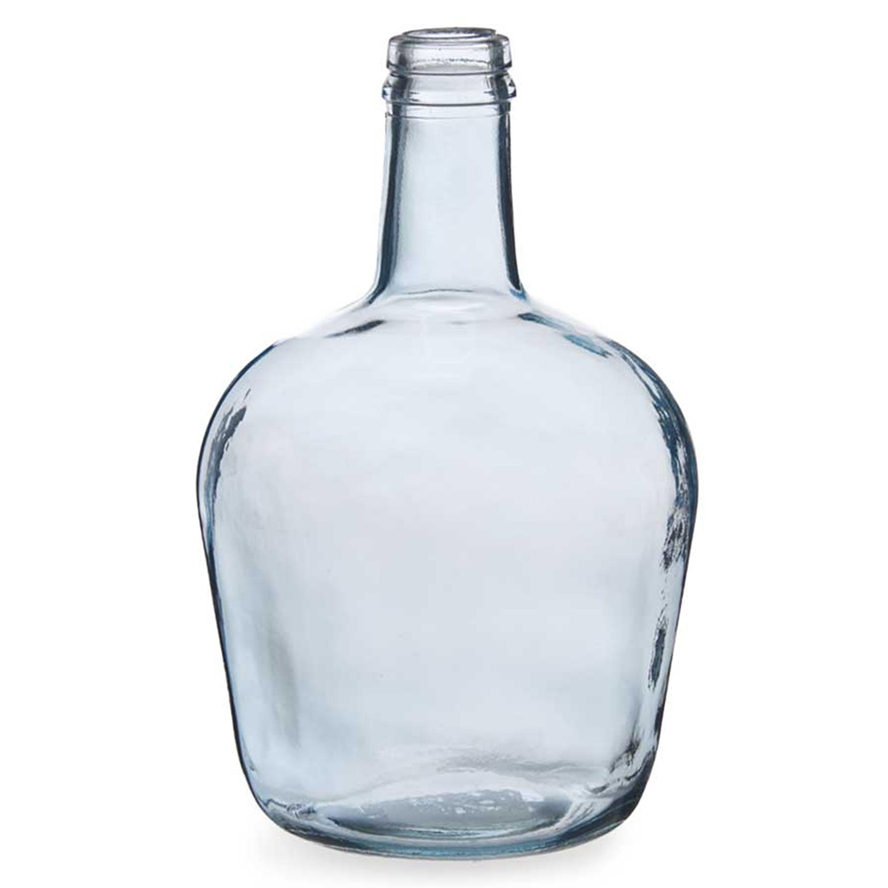 Bloemenvaas flessen model glas blauw transparant 19 x 31 cm