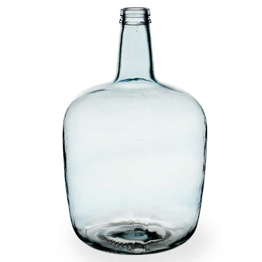 Bloemenvaas flessen model glas blauw transparant 22 x 39 cm
