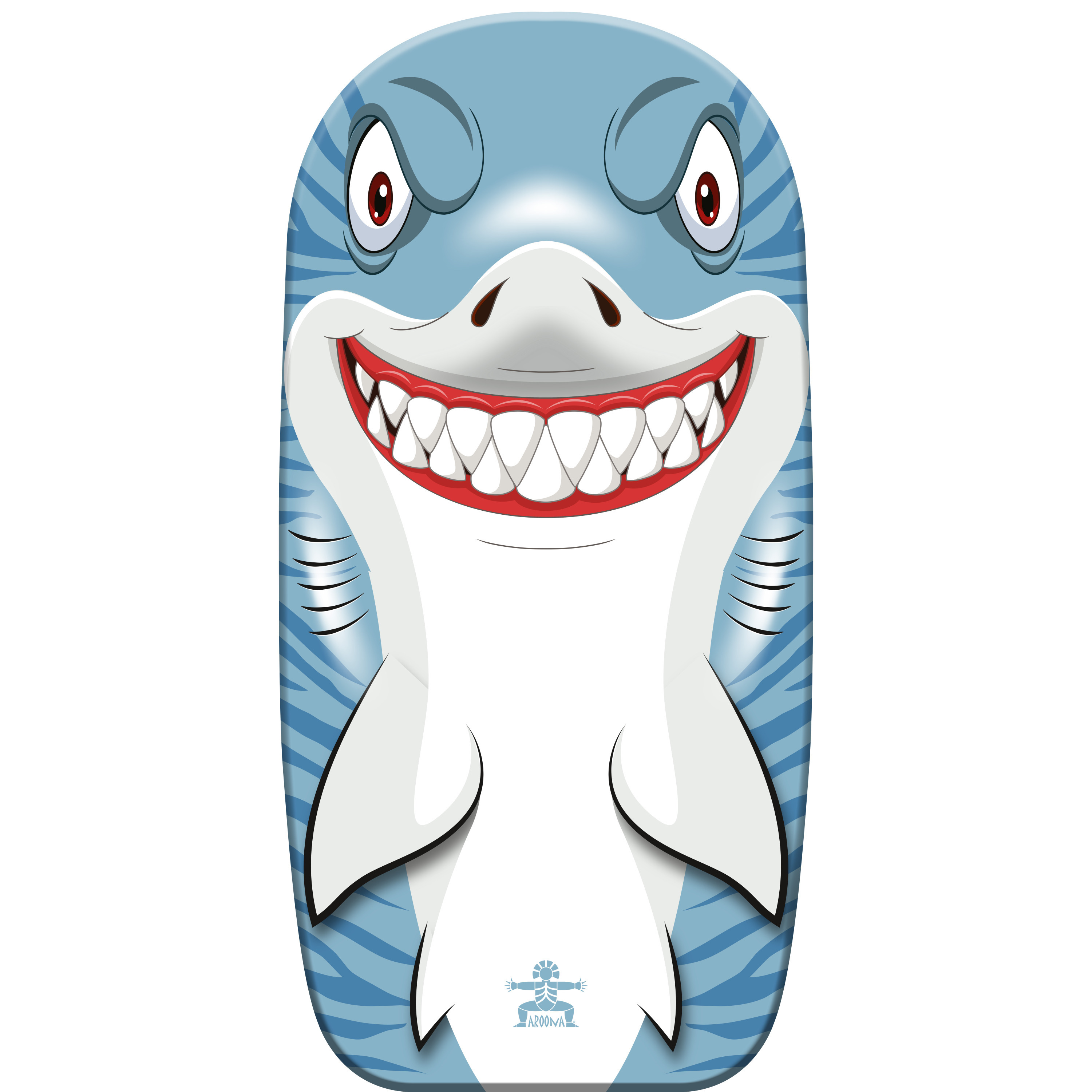 Bodyboard haai kunststof lichtblauw-wit 82 x 46 cm