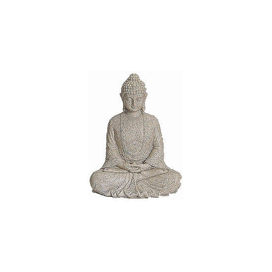 Boeddha beeldje marmer look polystone 23 cm binnen