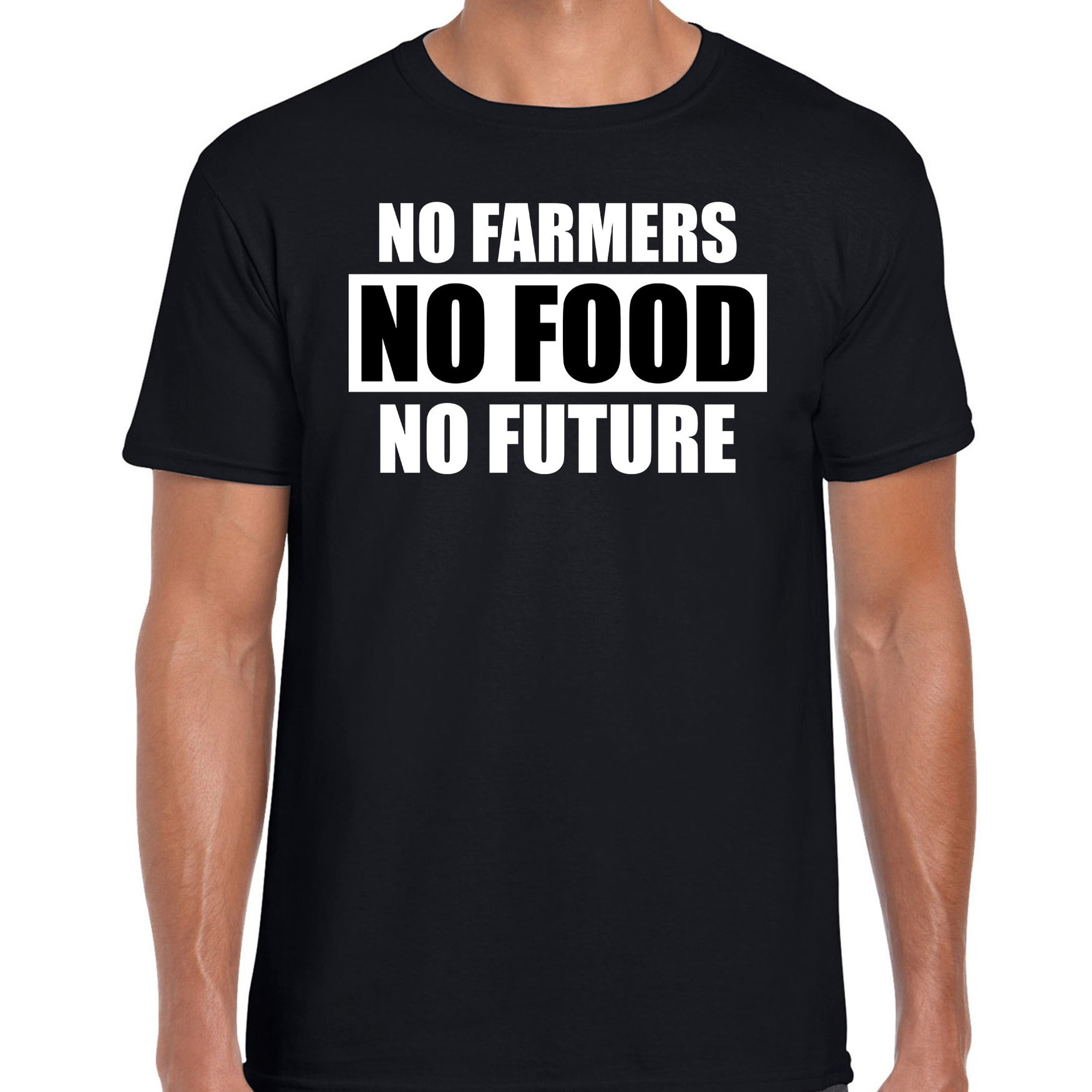 Boerenprotest shirt No farmers no food no future-Geen boeren geen voedsel geen toekomst t-shirt zwar