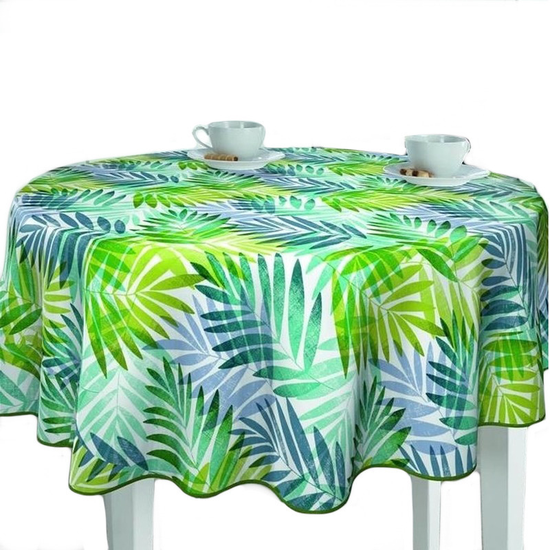 Buiten tafelkleed-tafelzeil tropische palmbladeren print 160 cm