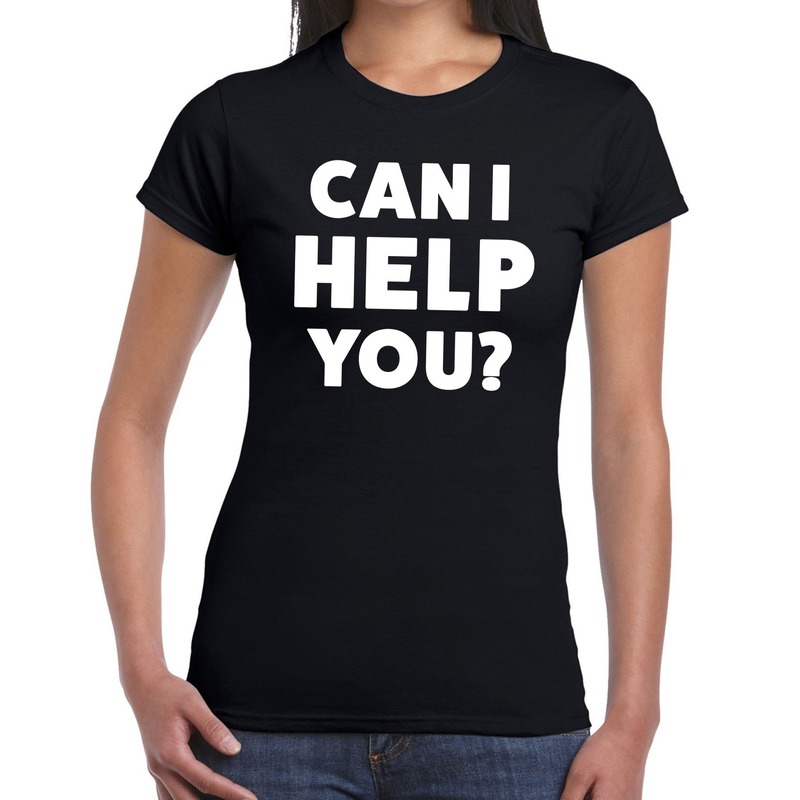 Can i help beurs-evenementen t-shirt zwart dames