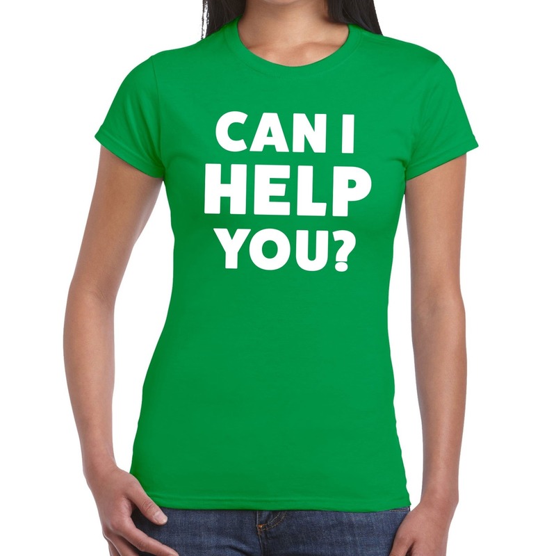 Can i help you beurs-evenementen t-shirt groen dames