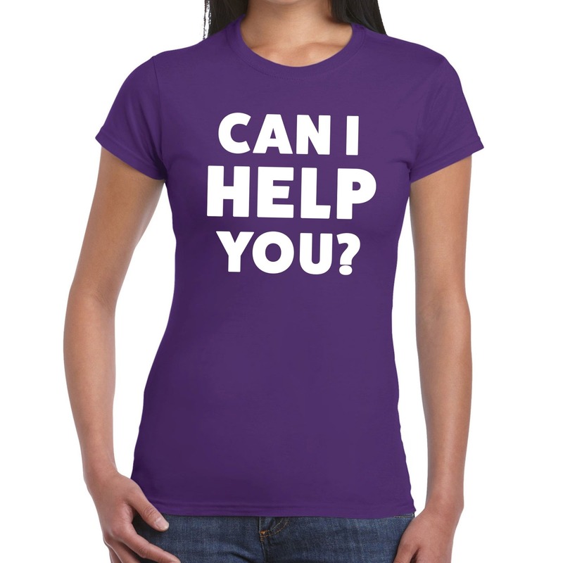 Can i help you beurs-evenementen t-shirt paars dames