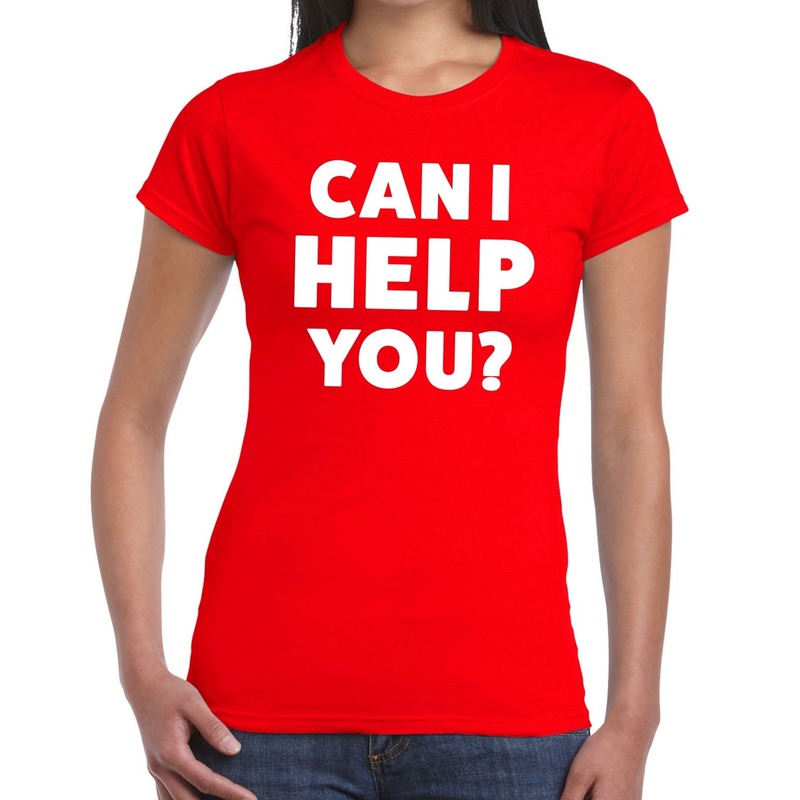 Can i help you beurs-evenementen t-shirt rood dames