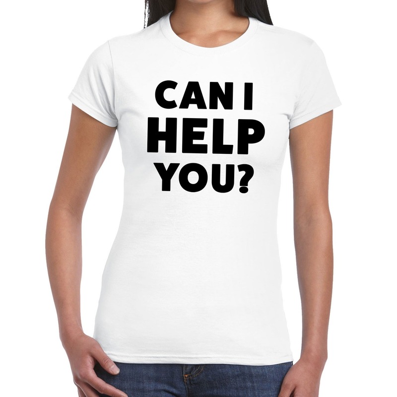 Can i help you beurs-evenementen t-shirt wit dames
