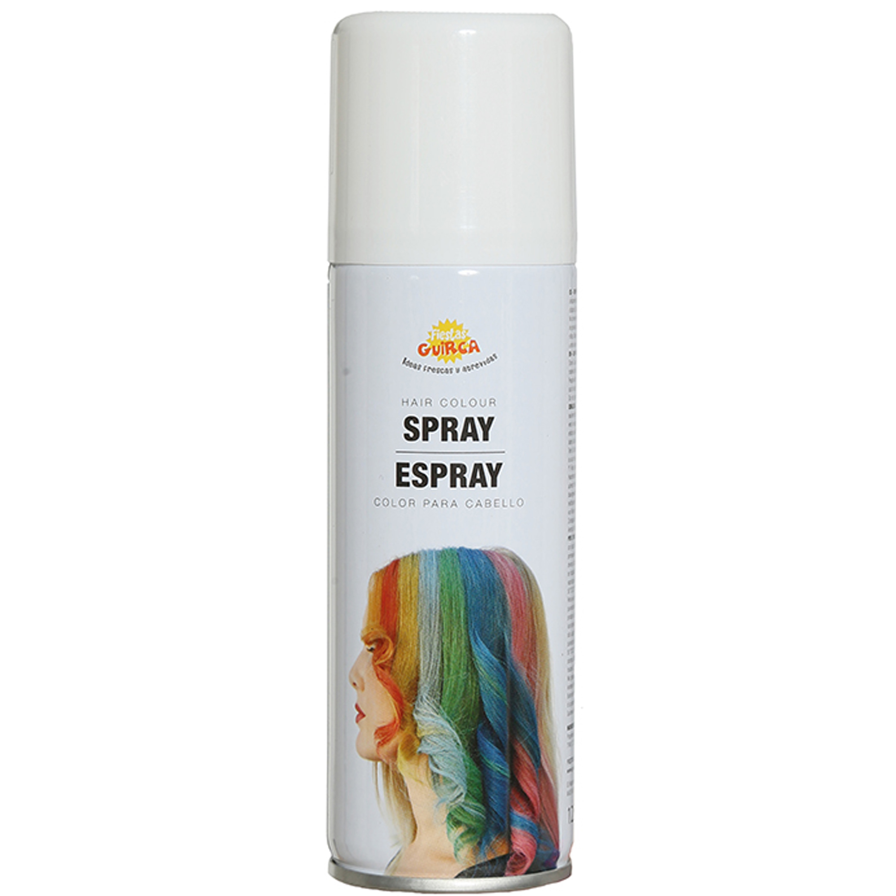 Carnaval verkleed haar verf-spray wit spuitbus 125 ml