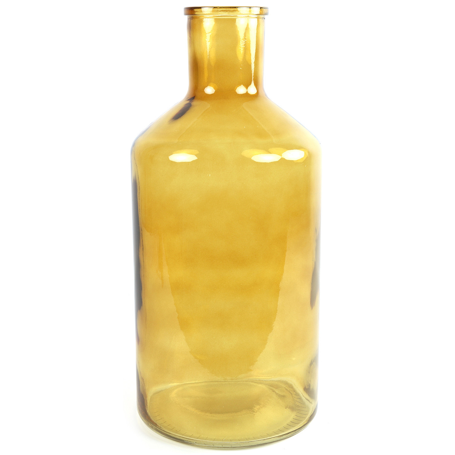 Countryfield Vaas goudgeel glas XXL fles vorm D24 x H51 cm
