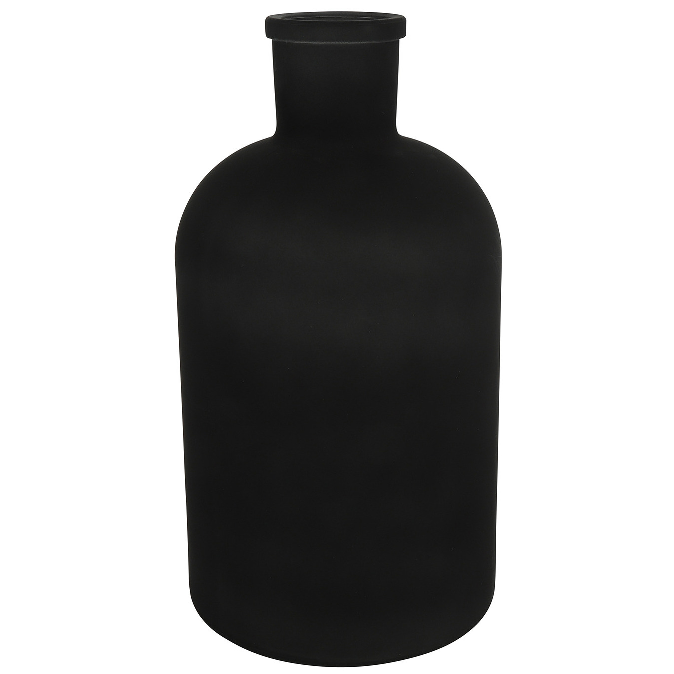 Countryfield Vaas mat zwart glas Apotheker fles vorm D14 x H27 cm