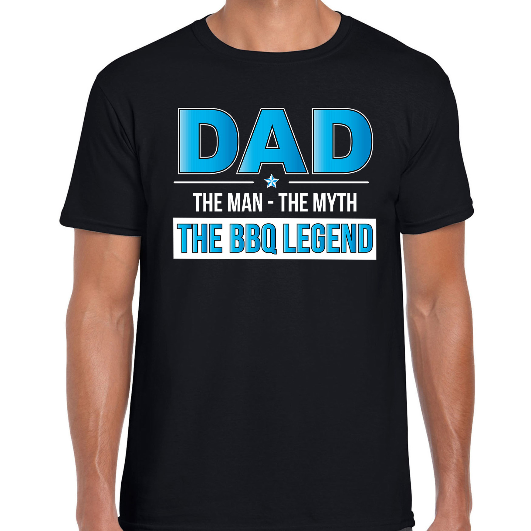 Dad the legend barbeque cadeau t-shirt zwart voor heren