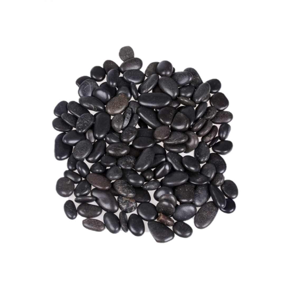 Decoratie-hobby stenen-kiezelstenen zwart 350 gram-0,2 a 1,2 cm