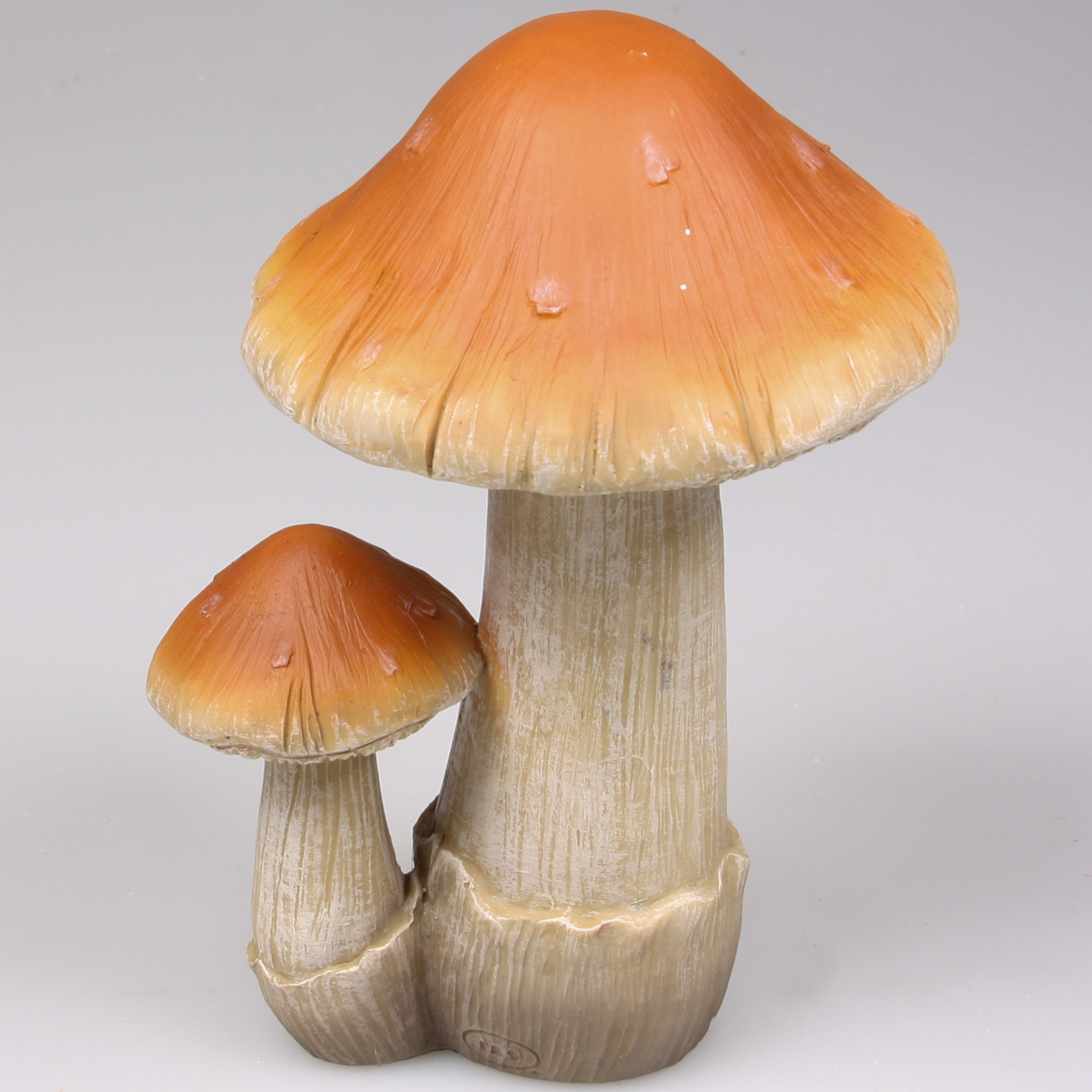 Decoratie huis-tuin beeldje paddenstoel boleet bruin-wit 8 x 13 cm