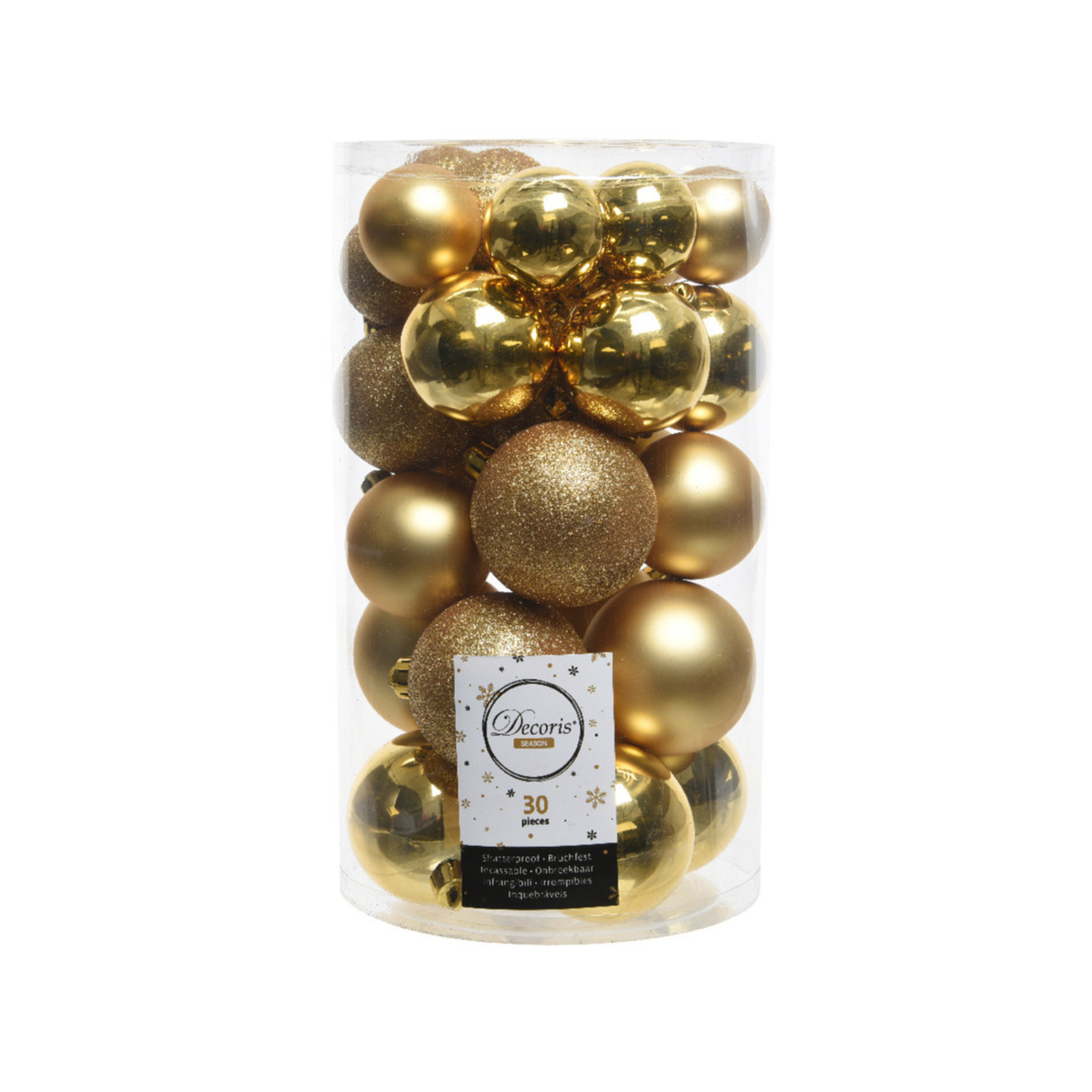 Decoris kerstballen 30x st goud 4, 5 en 6 cm kunststof kerstversiering