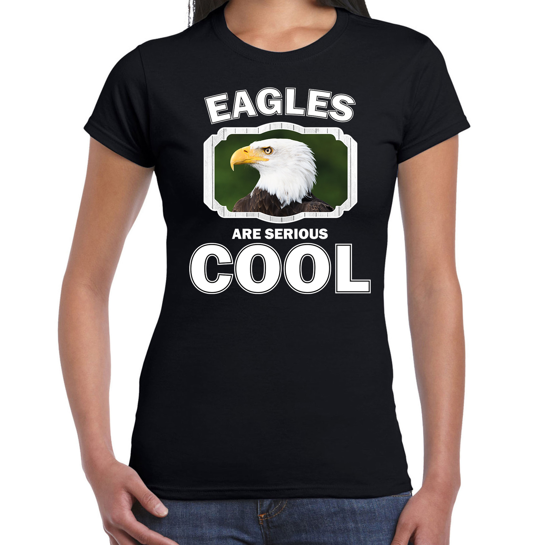 Dieren arend t-shirt zwart dames - eagles are cool shirt