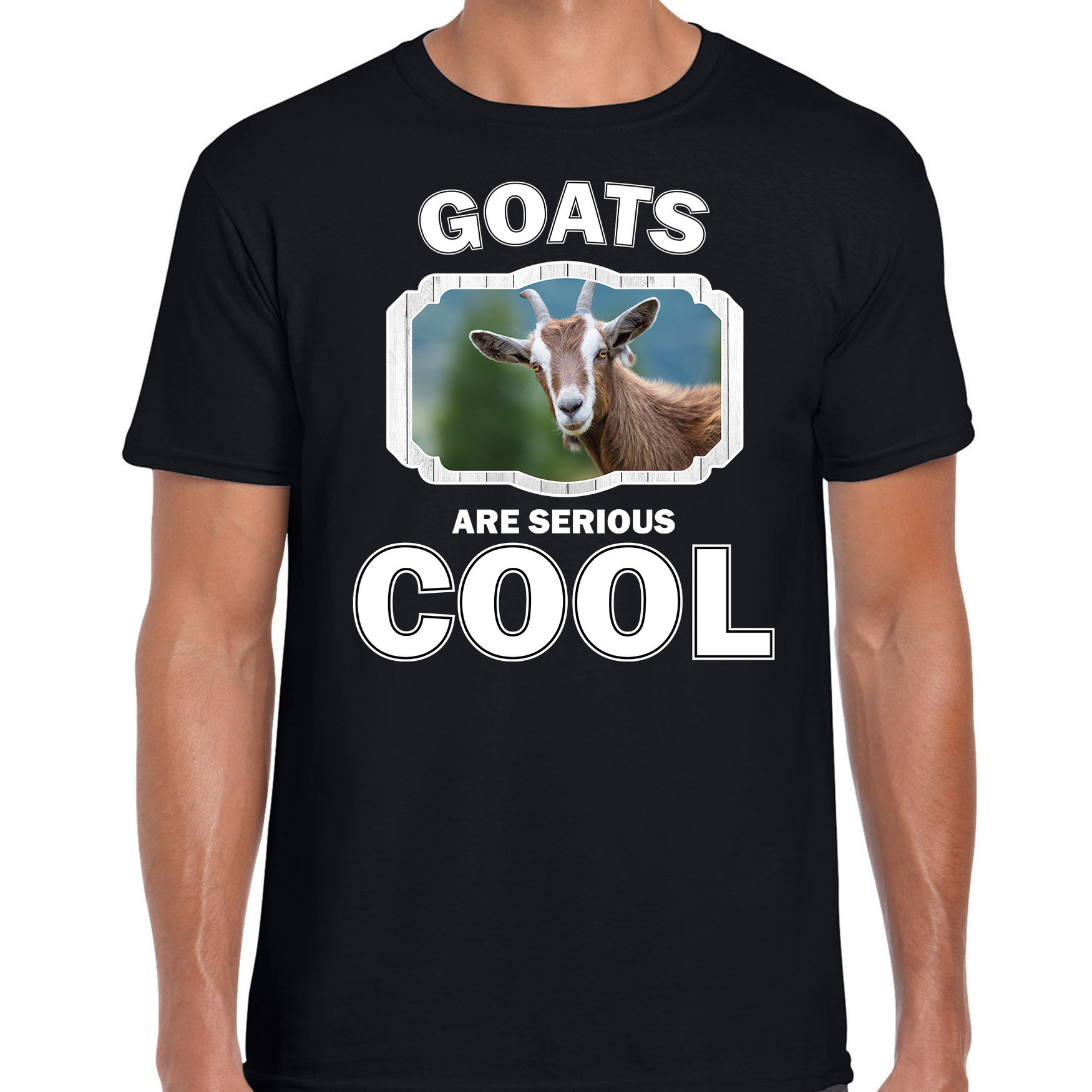 Dieren geit t-shirt zwart heren - goats are cool shirt