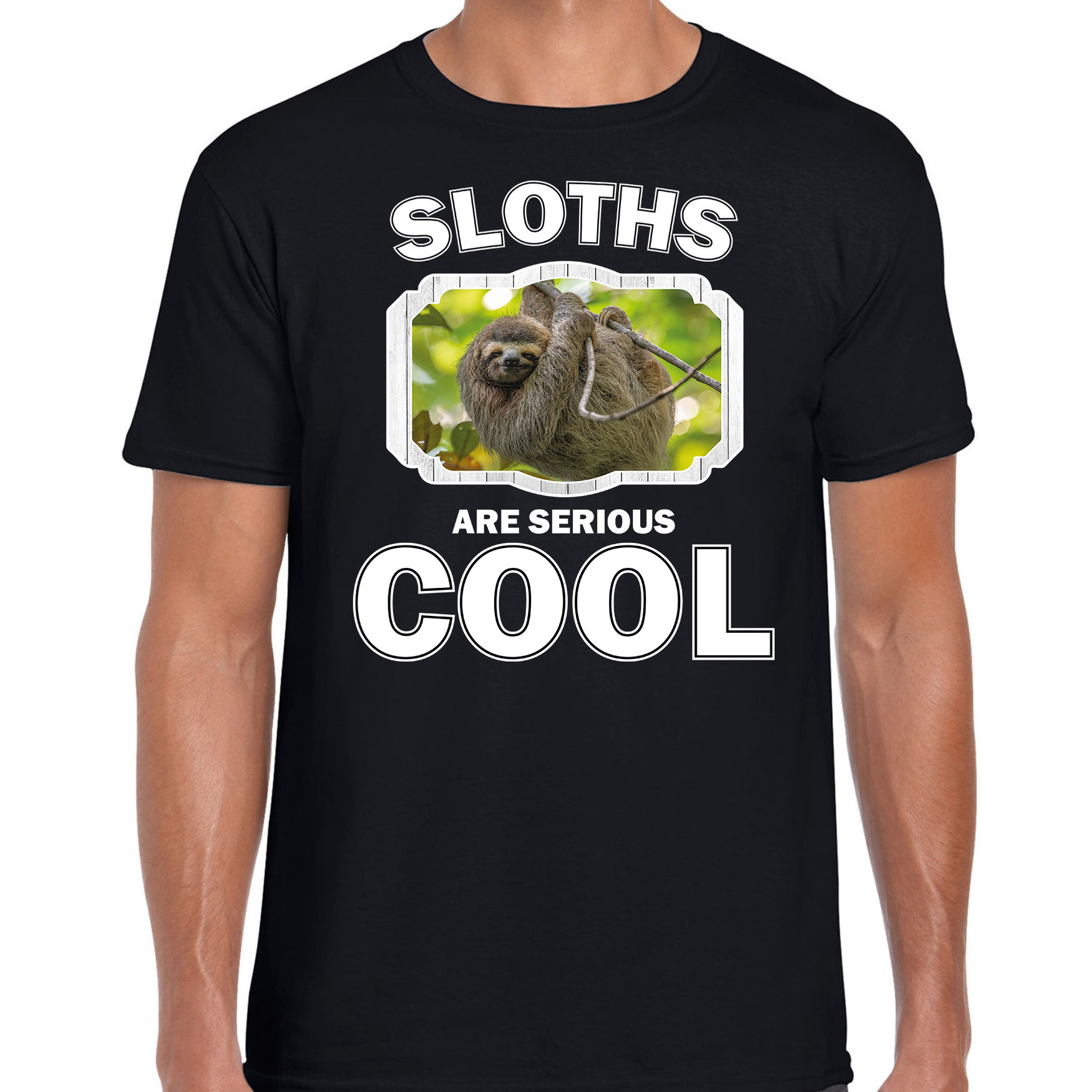 Dieren luiaard t-shirt zwart heren - sloths are cool shirt