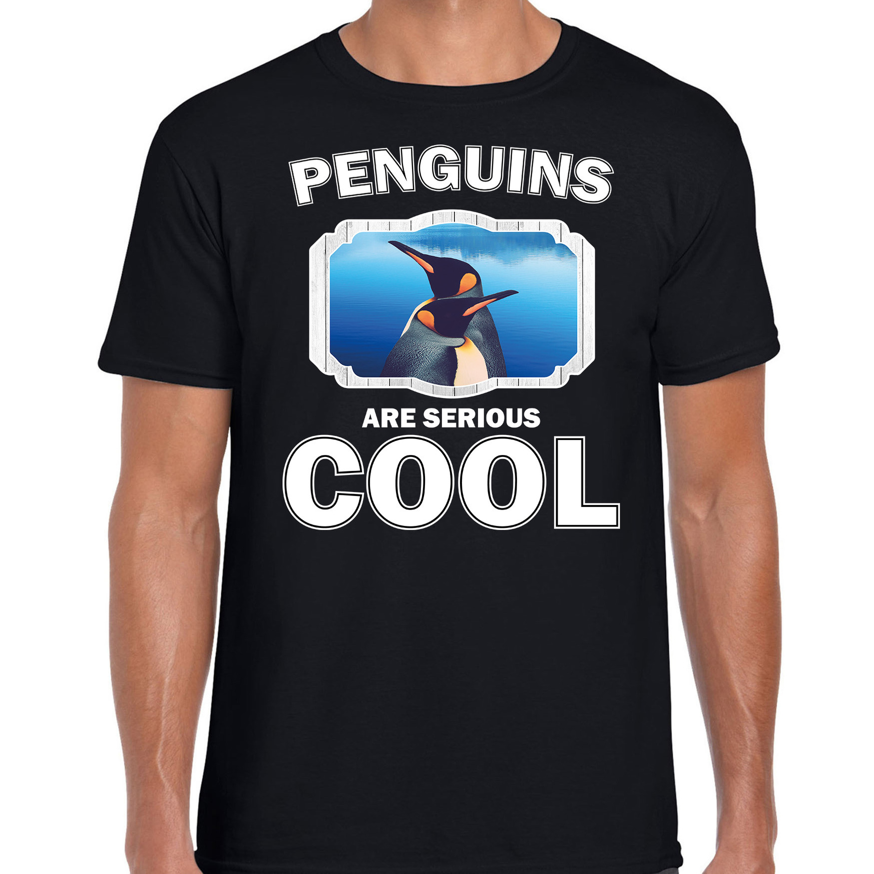 Dieren pinguin t-shirt zwart heren - penguins are cool shirt