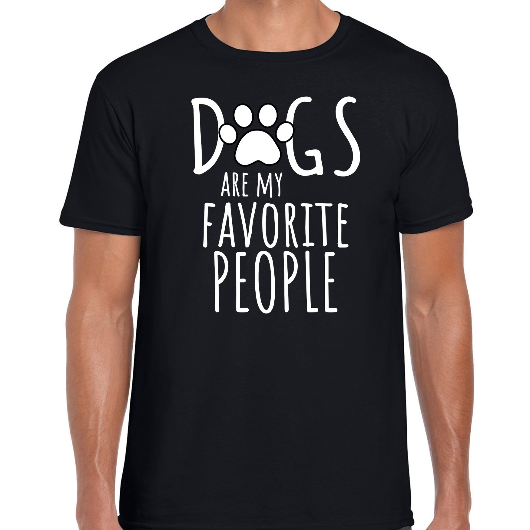 Dogs are my favourite people - Honden zijn mijn favoriete mensen t-shirt zwart voor heren