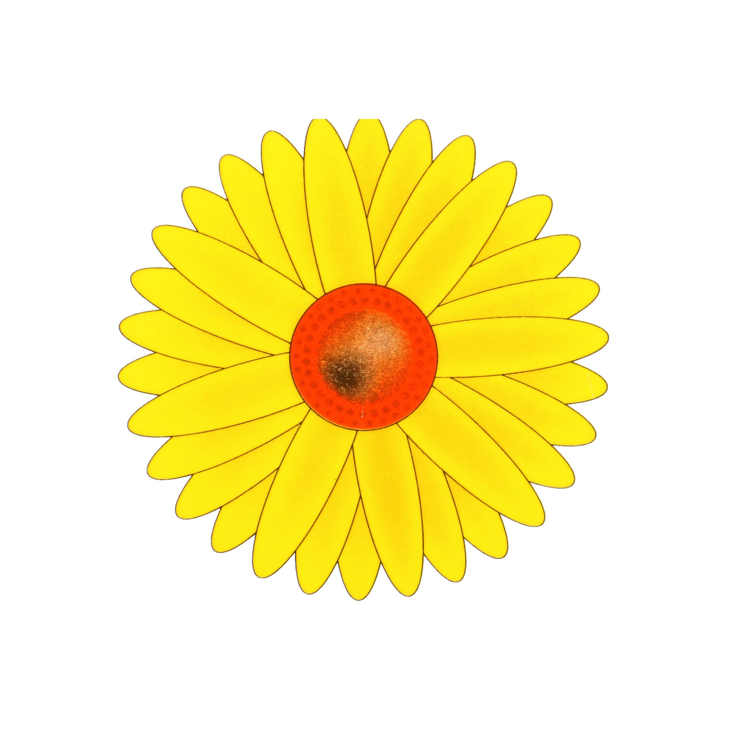 Fruitvliegjes val zonnebloem raamsticker 3x stickers geel diameter 8,5 cm